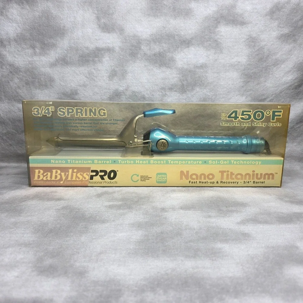 BaBylissPRO Nano Titanium Curling Iron 3/4 Inch Barrel BABNT75SN NEW